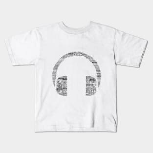 Typographic headphone Kids T-Shirt